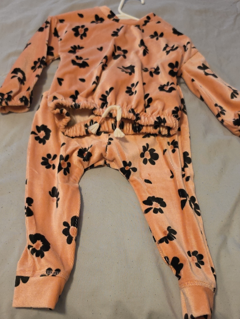 Jessica Simpson Peach and Black Floral Kids Matching Set